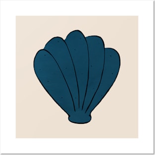 Simple Teal Seashell Posters and Art